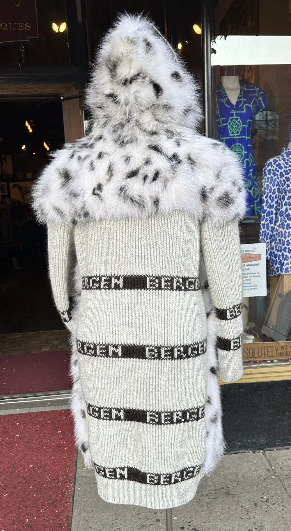 Bergen Of Norway Luxury Freyja Fox Fur /Knit Coat AFREAD ON SALE1