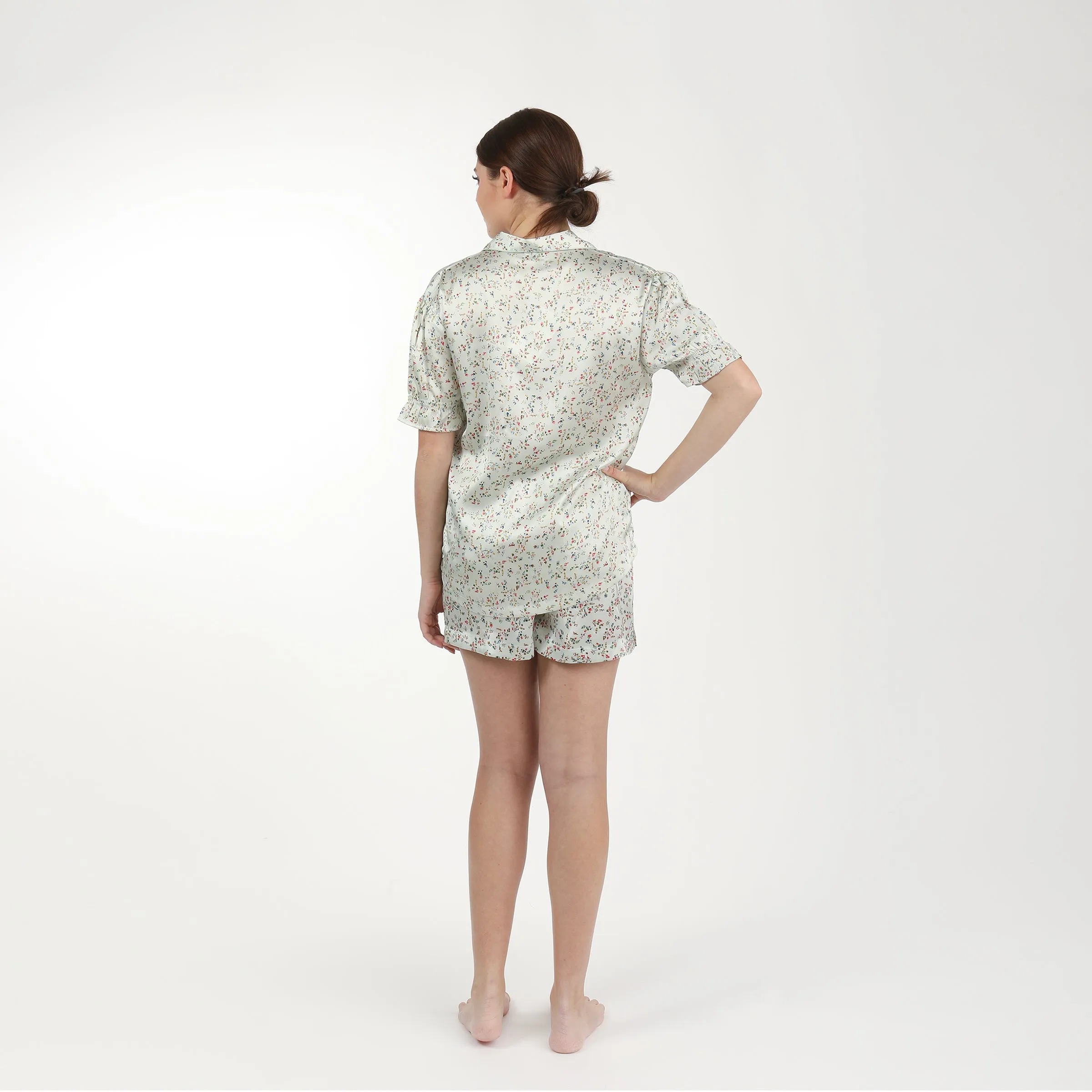 BIRDIE SATIN SHORT FLORAL PAJAMAS
