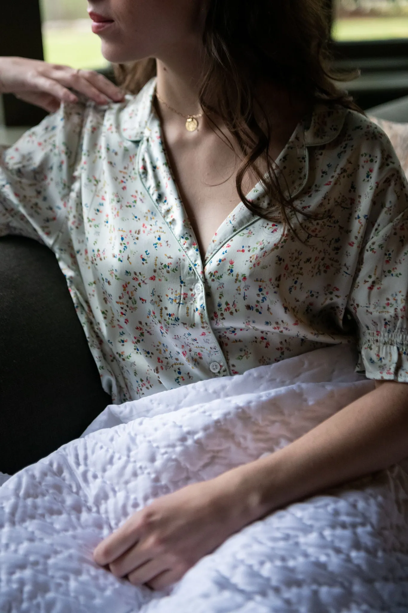 BIRDIE SATIN SHORT FLORAL PAJAMAS