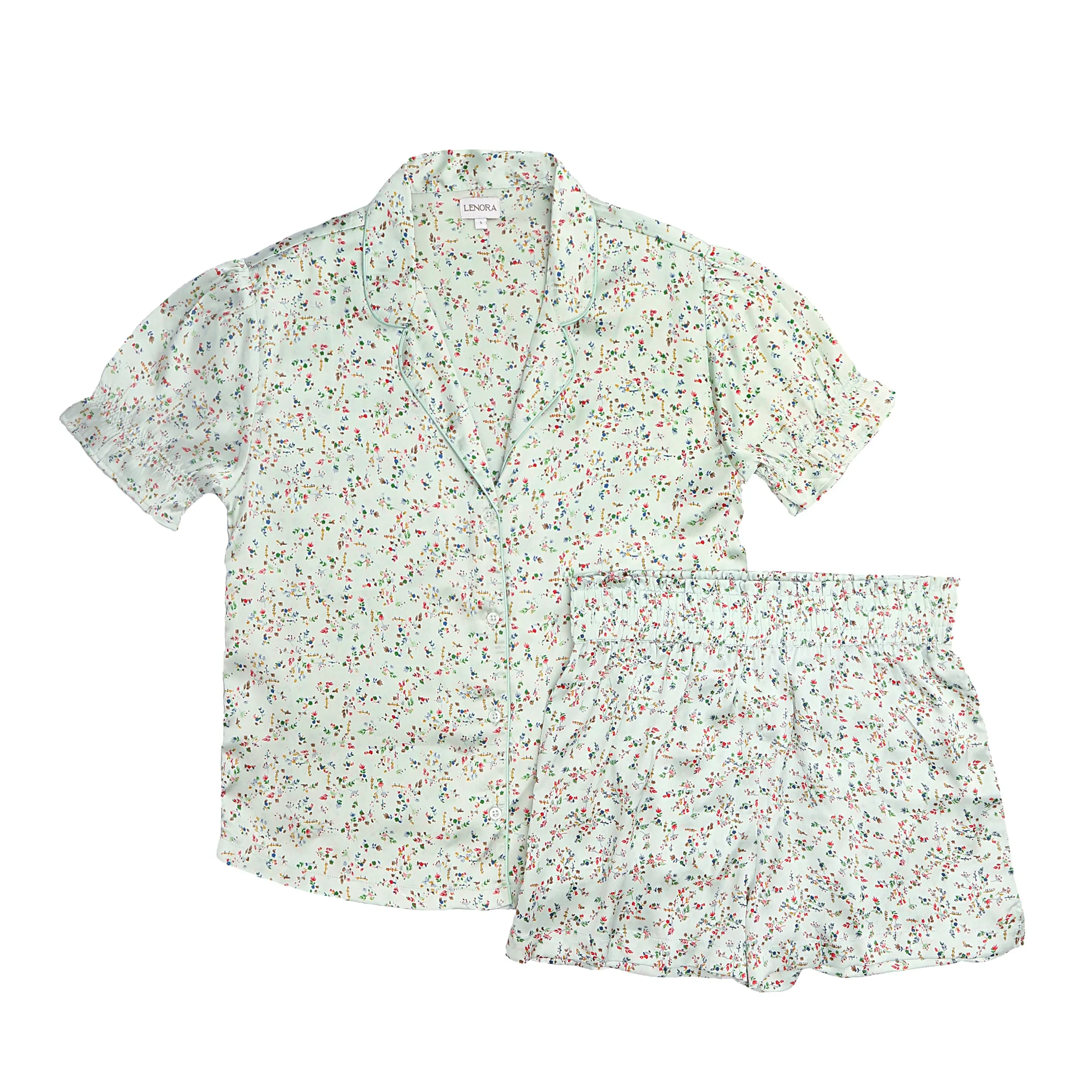 BIRDIE SATIN SHORT FLORAL PAJAMAS