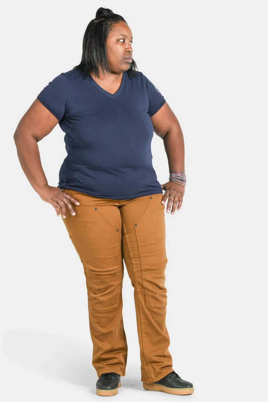 Britt Utility Thermal Pant - Saddle Brown Stretch Denim