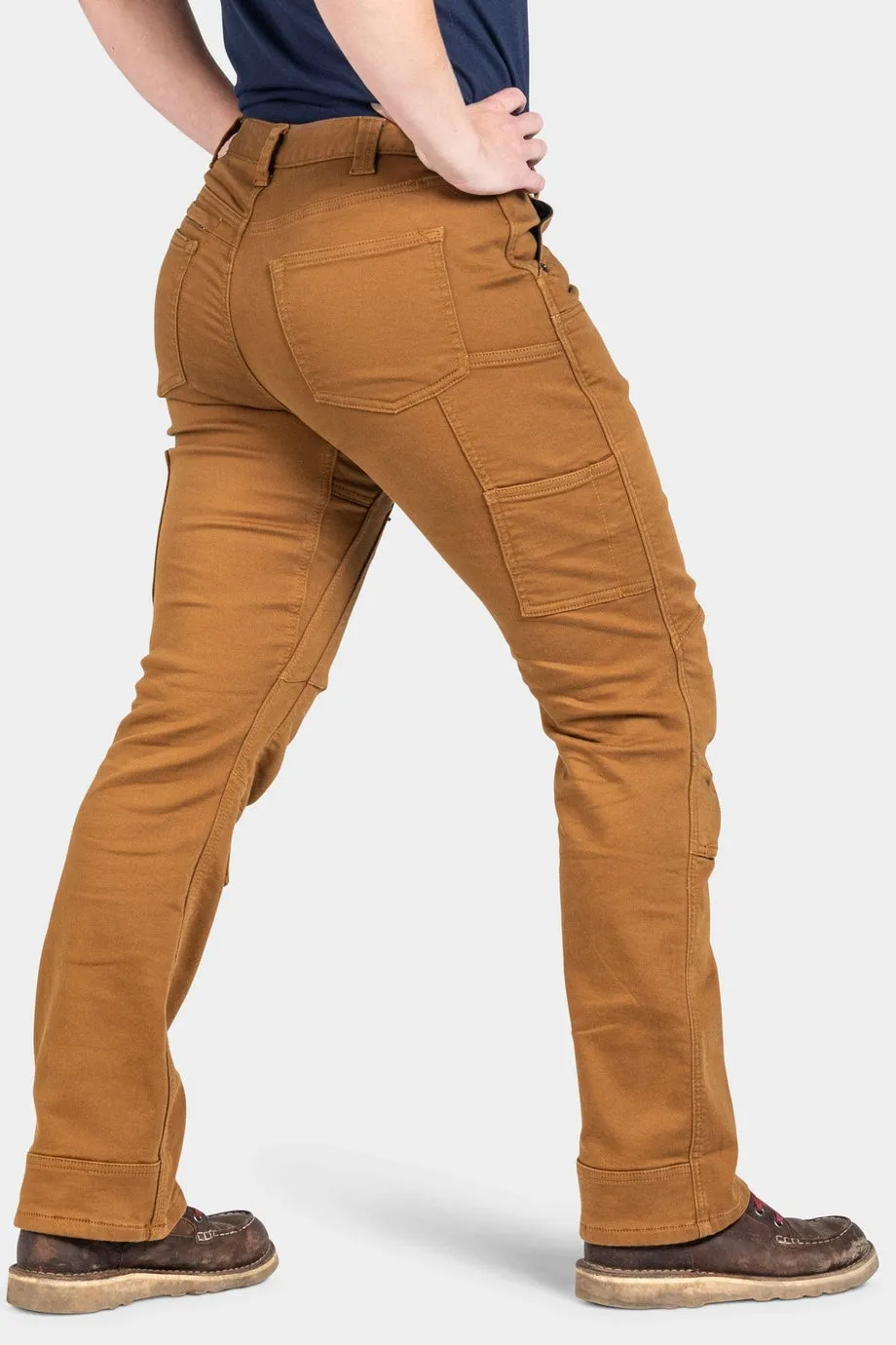 Britt Utility Thermal Pant - Saddle Brown Stretch Denim
