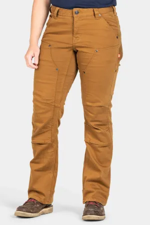 Britt Utility Thermal Pant - Saddle Brown Stretch Denim