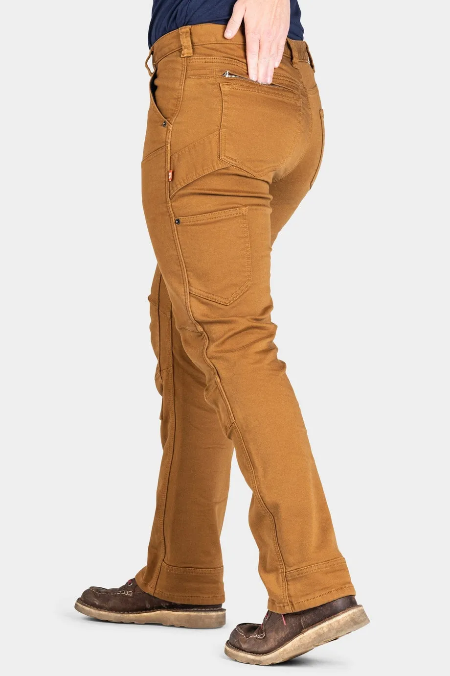 Britt Utility Thermal Pant - Saddle Brown Stretch Denim