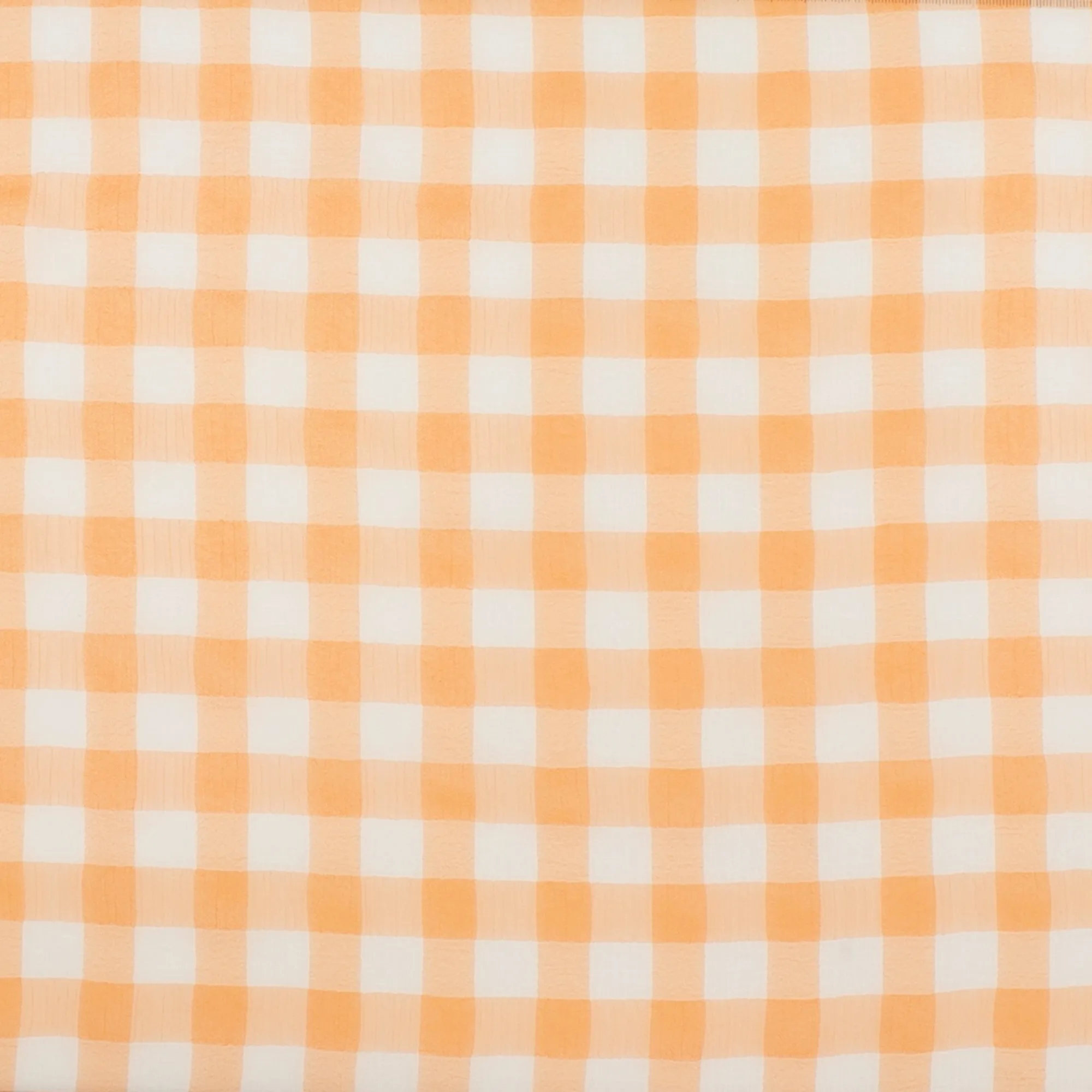 Crepe Chiffon - DAISY - Big Checks - Orange