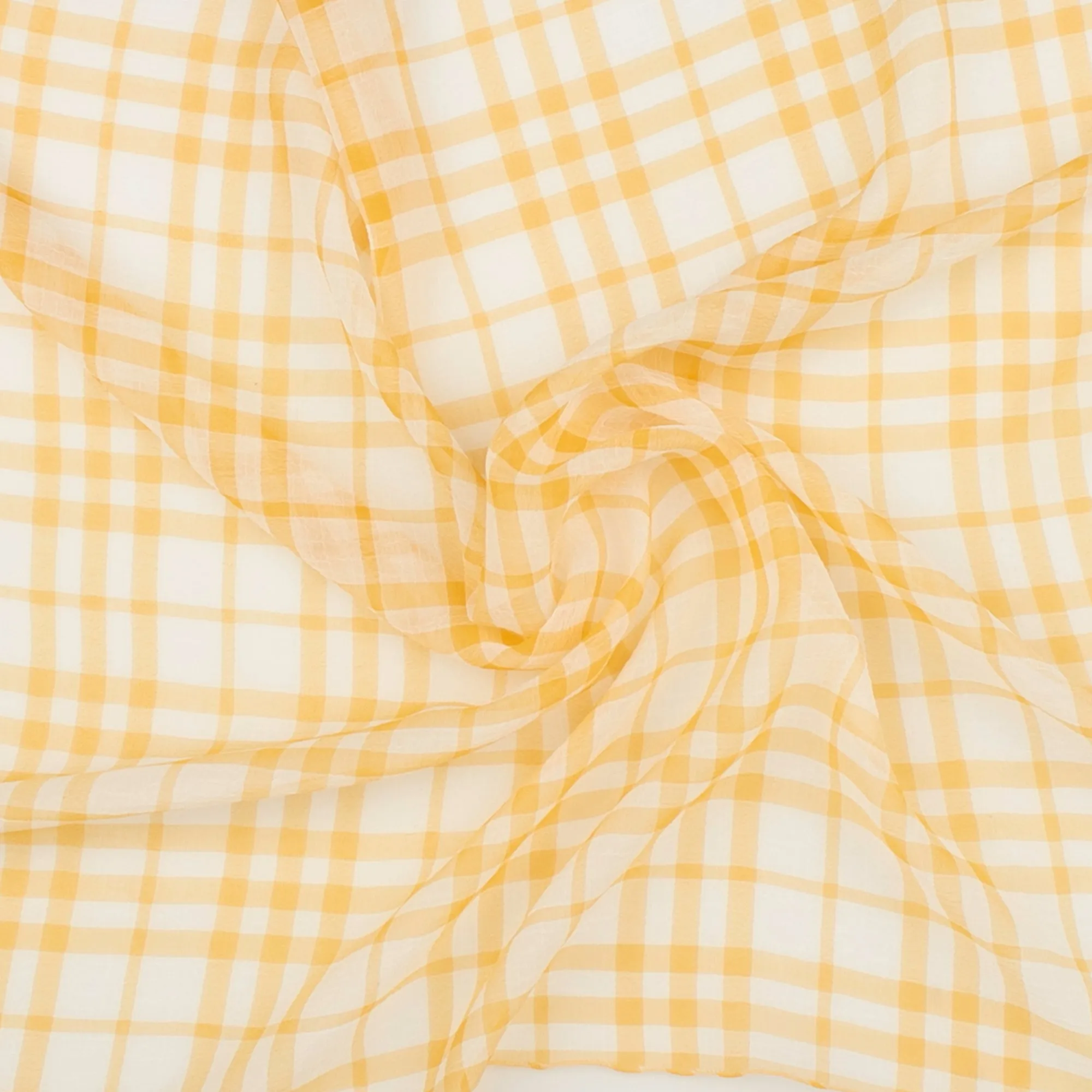 Crepe Chiffon - DAISY - Medium Plaid - Wheat