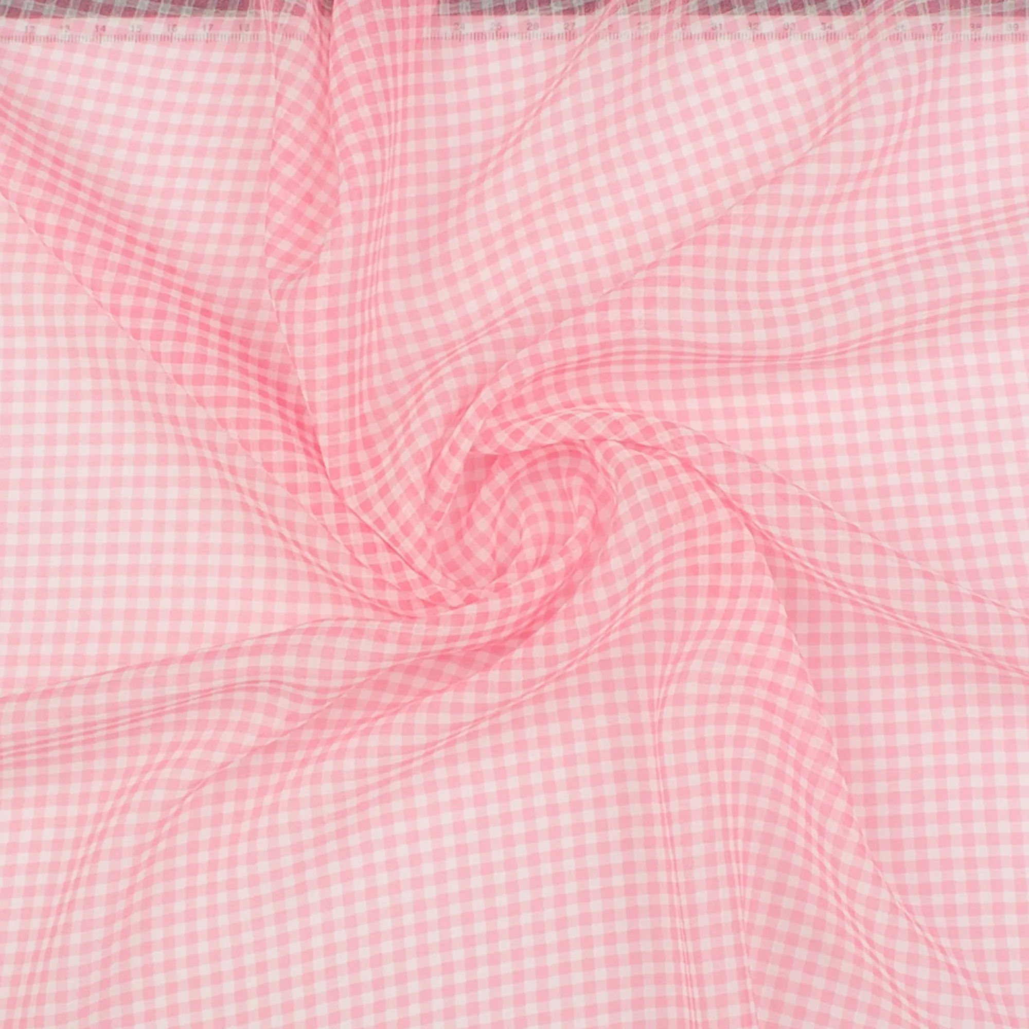 Crepe Chiffon - DAISY - Small Checks - Pink