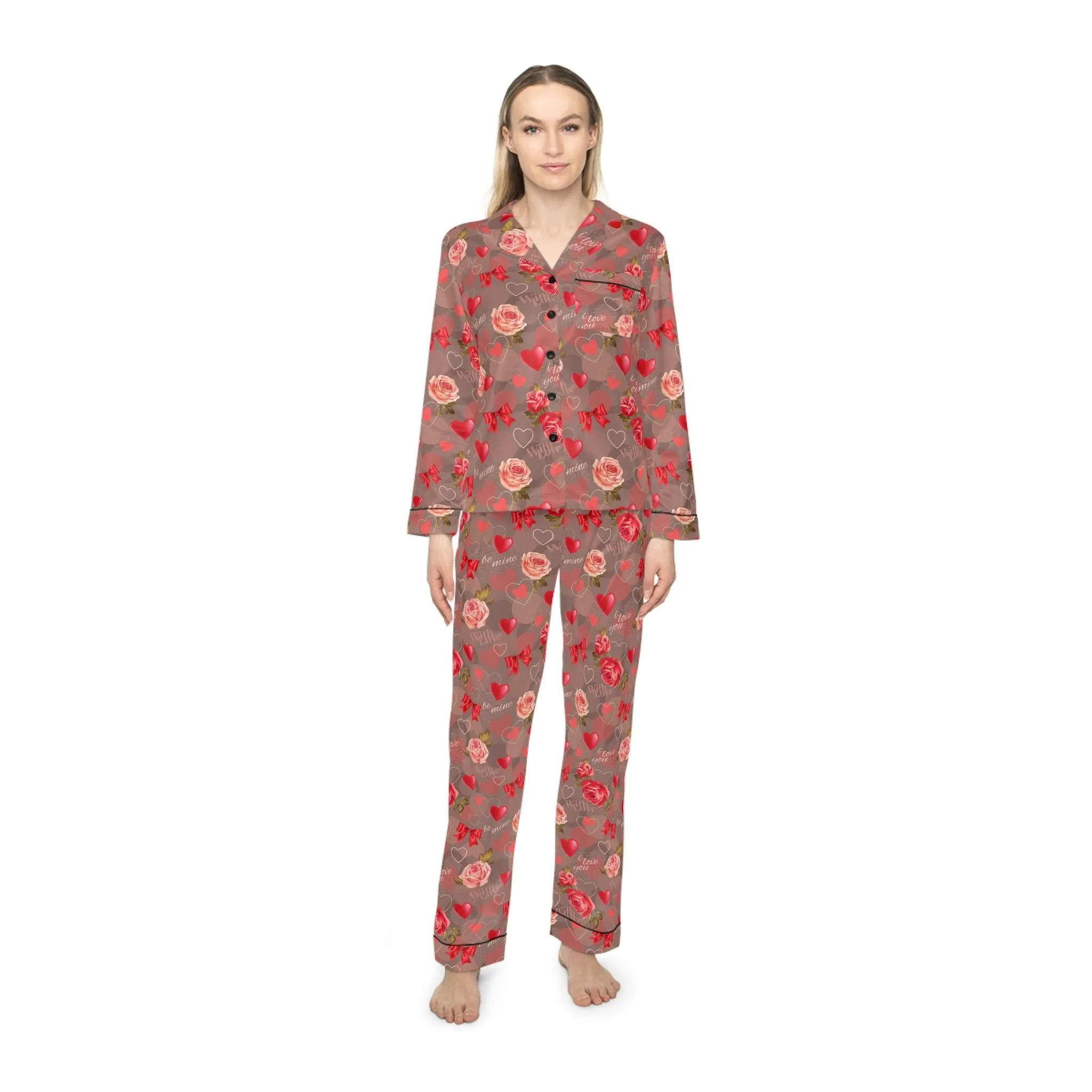 Customizable Satin Sleepwear Set for Women
