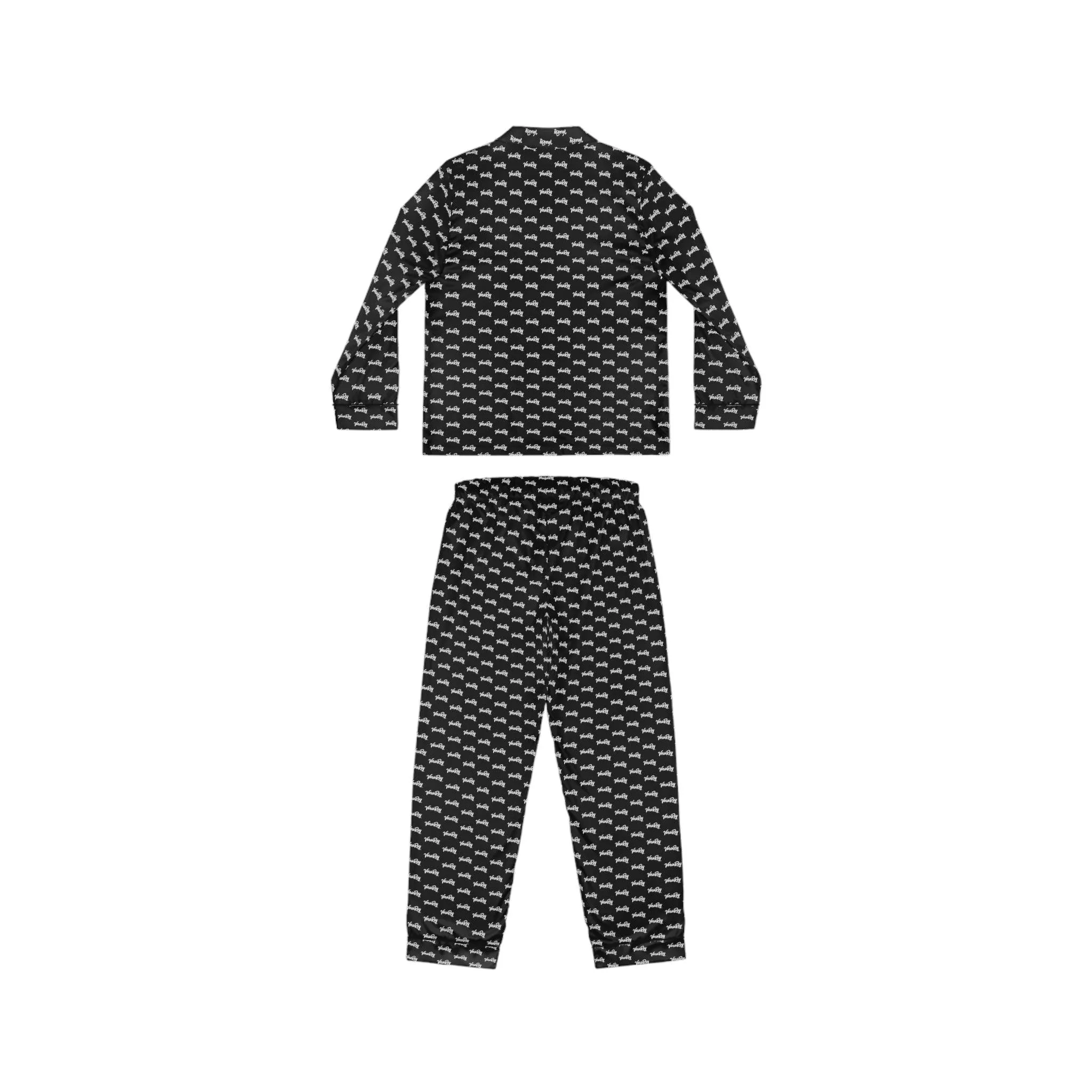 Customized Elegance Black Satin Pajama Set for Women