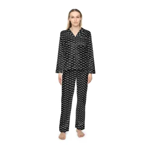 Customized Elegance Black Satin Pajama Set for Women