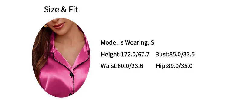 Elegant Satin Pajama Top & Shorts Set – Lounge in Style