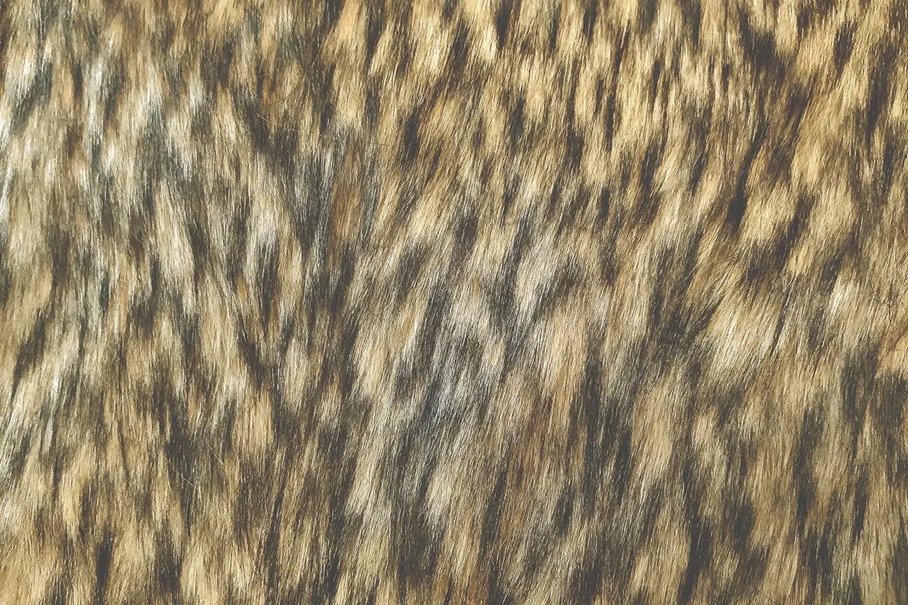 F1: Black And Light Brown Wolf Faux Fur