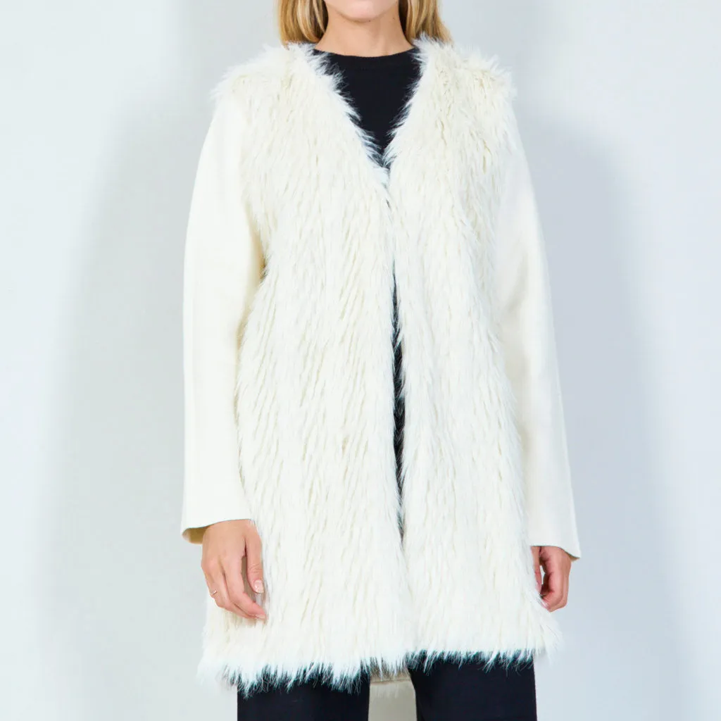 Faux fur sleeveless coat wholesale