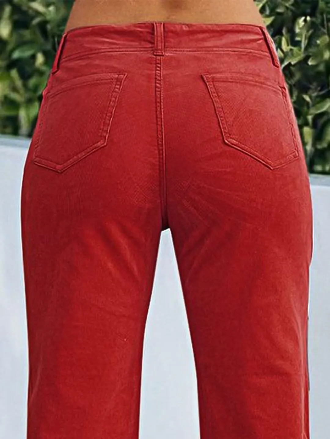 Flamingals Women's Wide Leg Pants for Women Mid Waist Dress Flare Straight Leg Corduroy Pants Workout Jeans Trendy