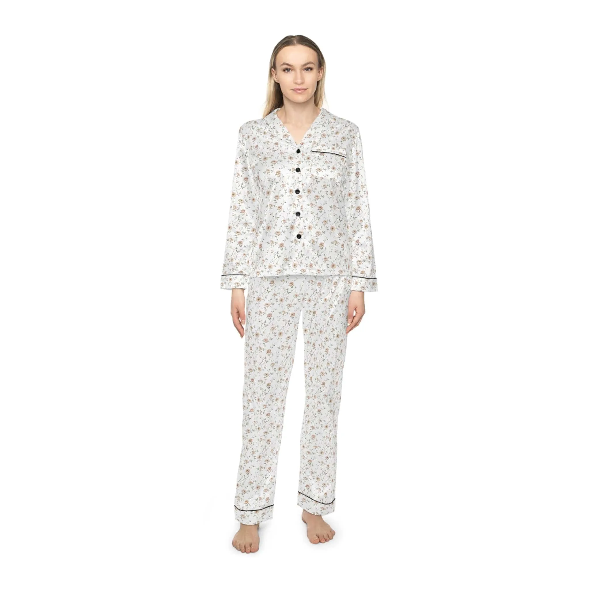 Floral Satin Pajama Set