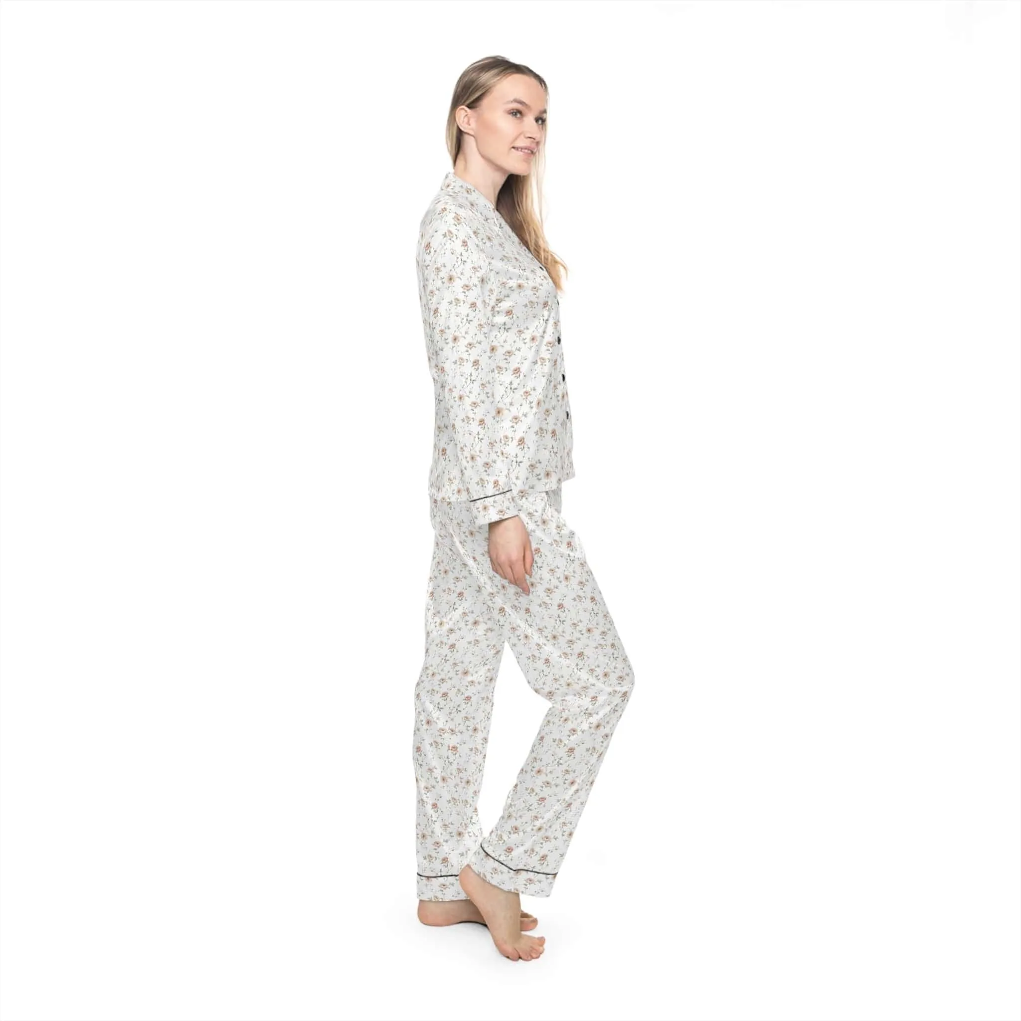 Floral Satin Pajama Set
