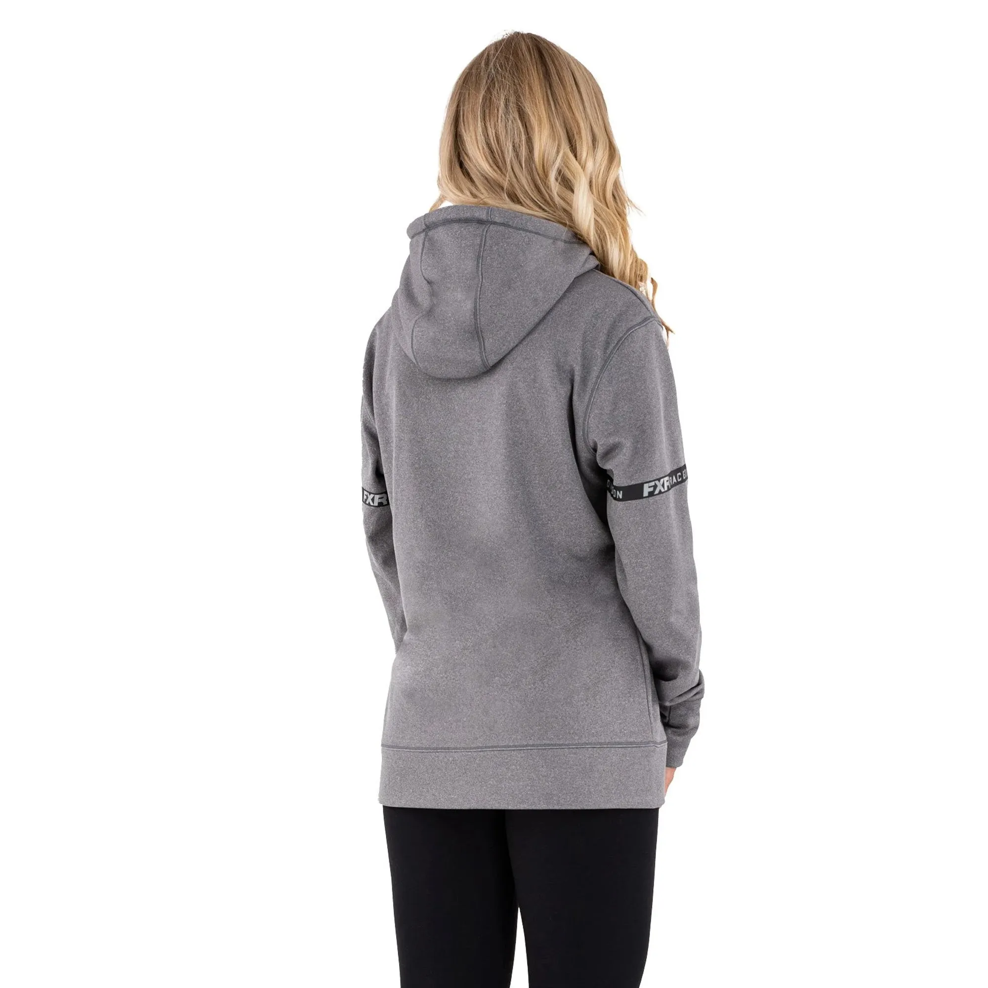 FXR Womens Race Division Tech Pullover Hoodie Grey Heather/Mint