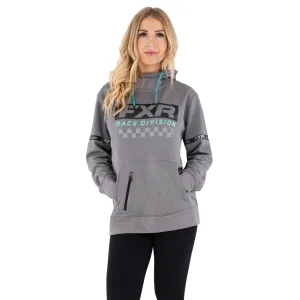 FXR Womens Race Division Tech Pullover Hoodie Grey Heather/Mint
