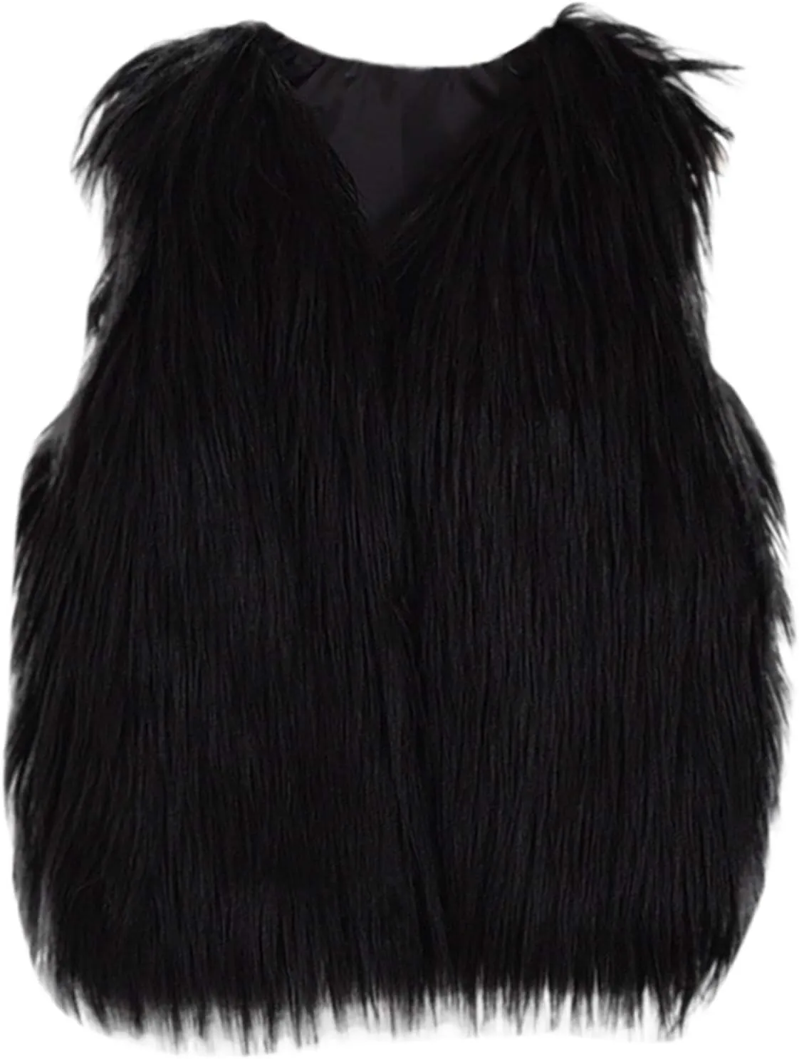 Girls Boys Faux Fur Vest Coat Toddler Kids Fleece Fuzzy Furry Jacket Coat Plush Thick Warm Outwear Winter Clothes