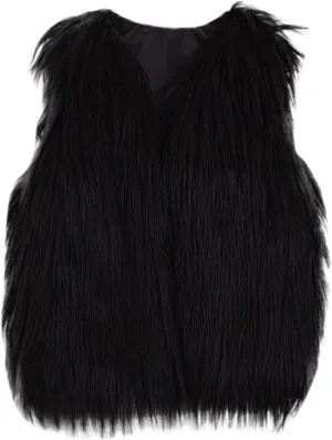 Girls Boys Faux Fur Vest Coat Toddler Kids Fleece Fuzzy Furry Jacket Coat Plush Thick Warm Outwear Winter Clothes