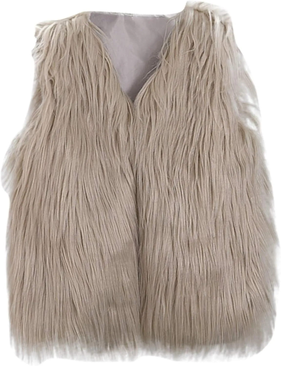 Girls Boys Faux Fur Vest Coat Toddler Kids Fleece Fuzzy Furry Jacket Coat Plush Thick Warm Outwear Winter Clothes
