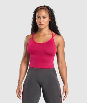 Gymshark Apex Contrast Tank With Shelf - Build Pink/Asphalt Grey