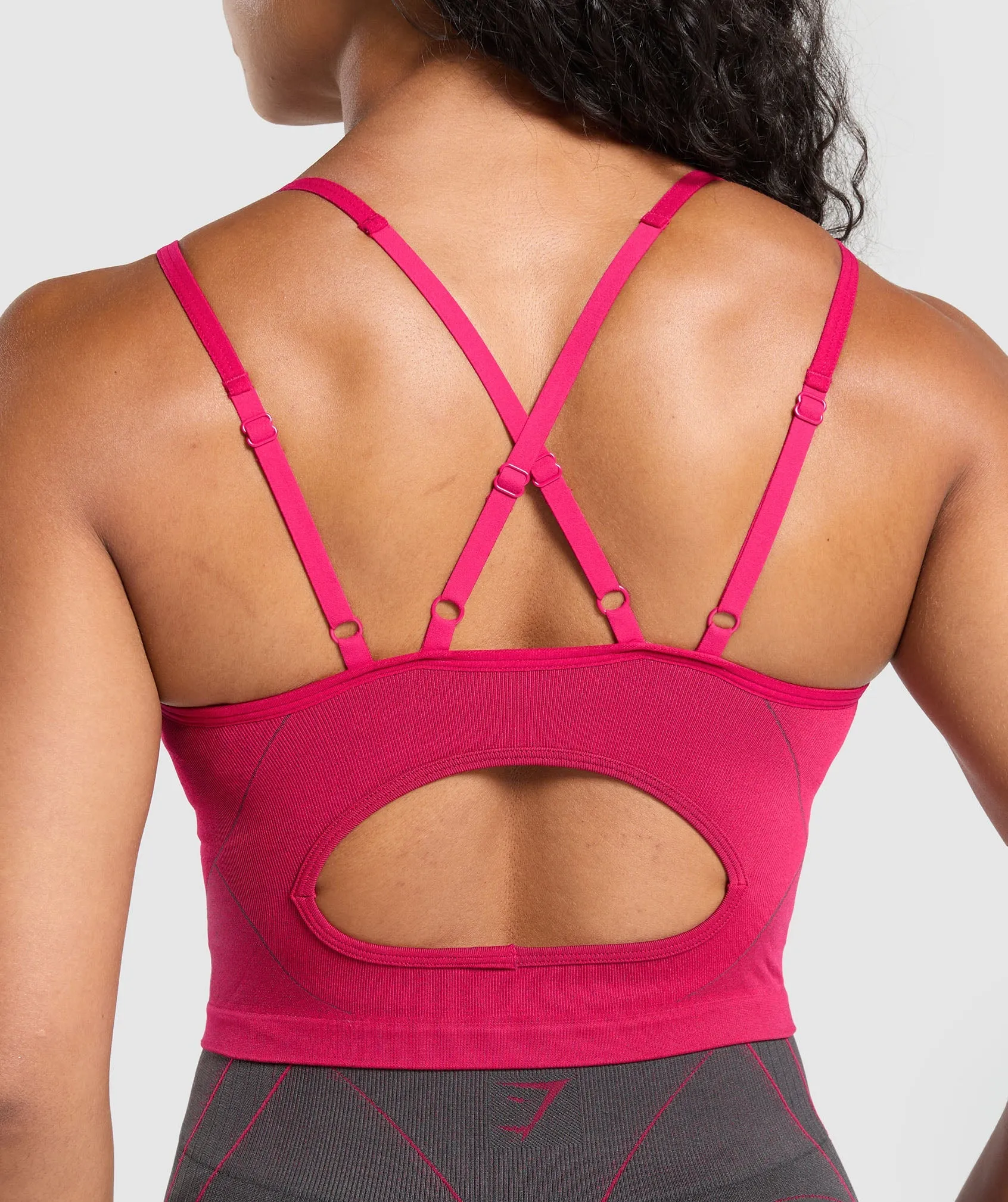 Gymshark Apex Contrast Tank With Shelf - Build Pink/Asphalt Grey