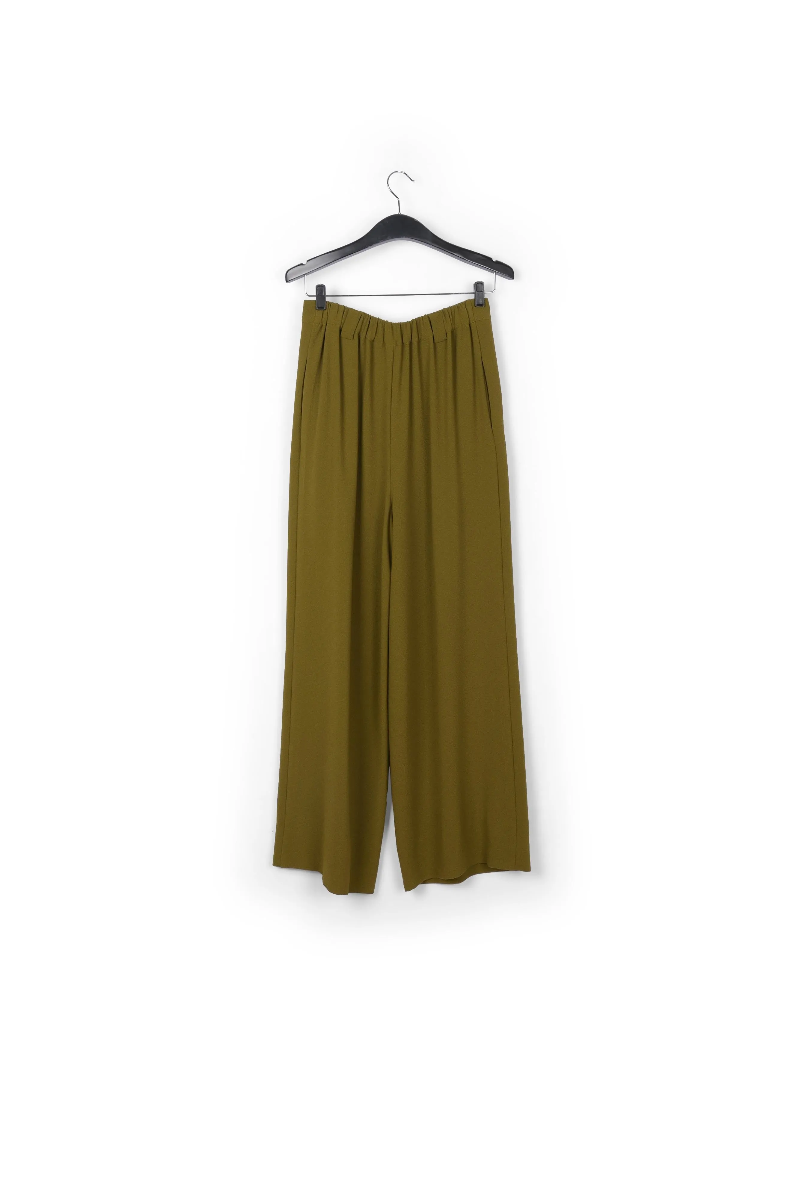 Khaki wide-leg pants