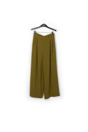 Khaki wide-leg pants