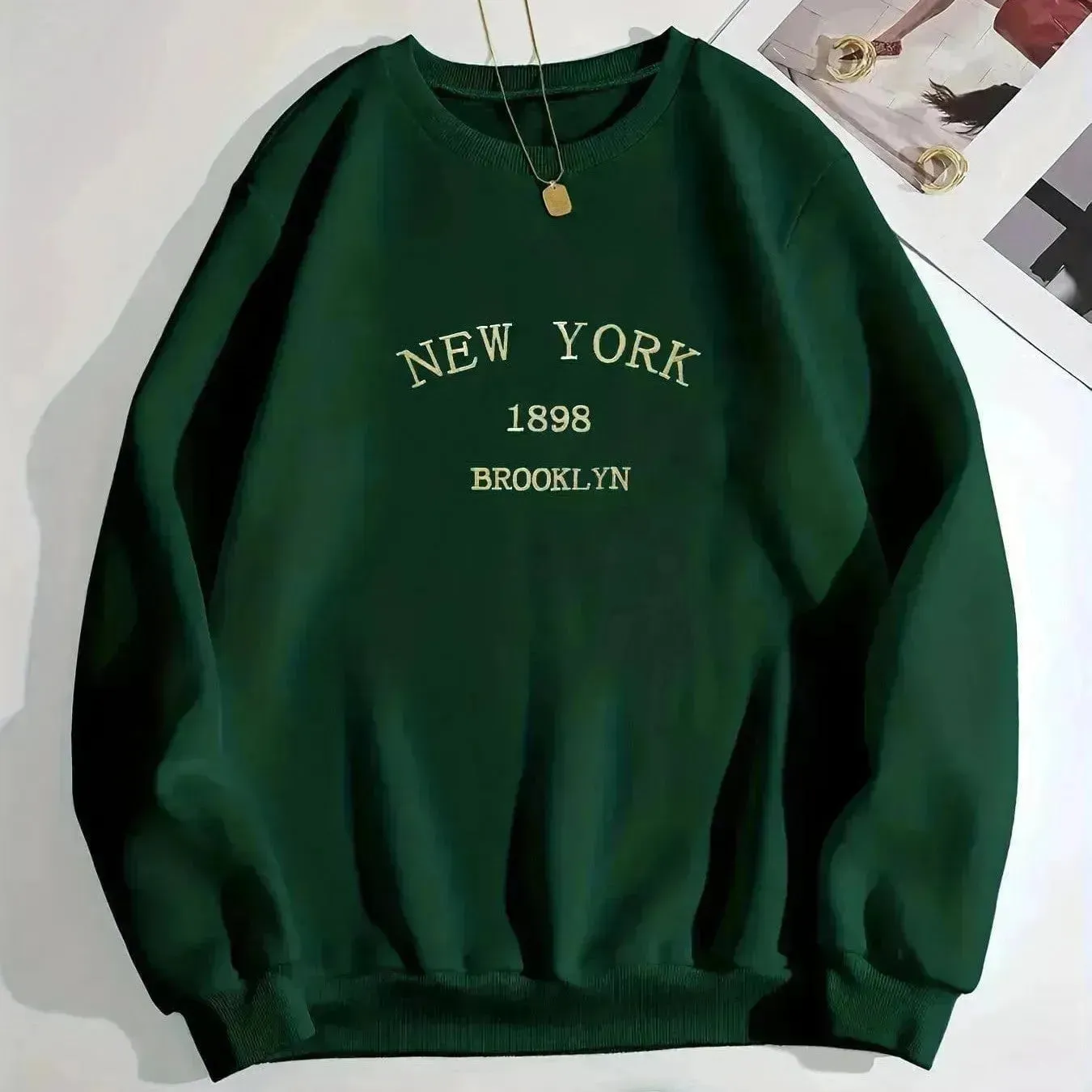 Loose Casual Loose Round Neck Pullover Sweatshirt Unisex