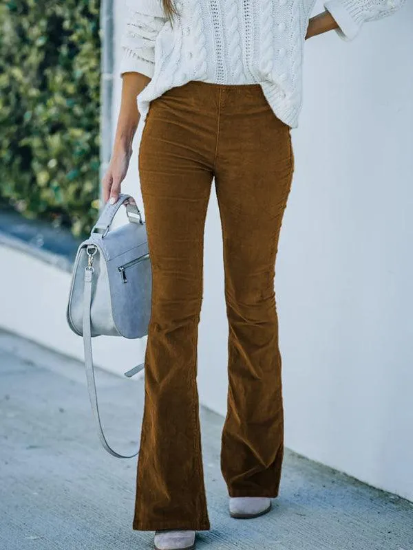 Loose Corduroy Flared Women's Pants