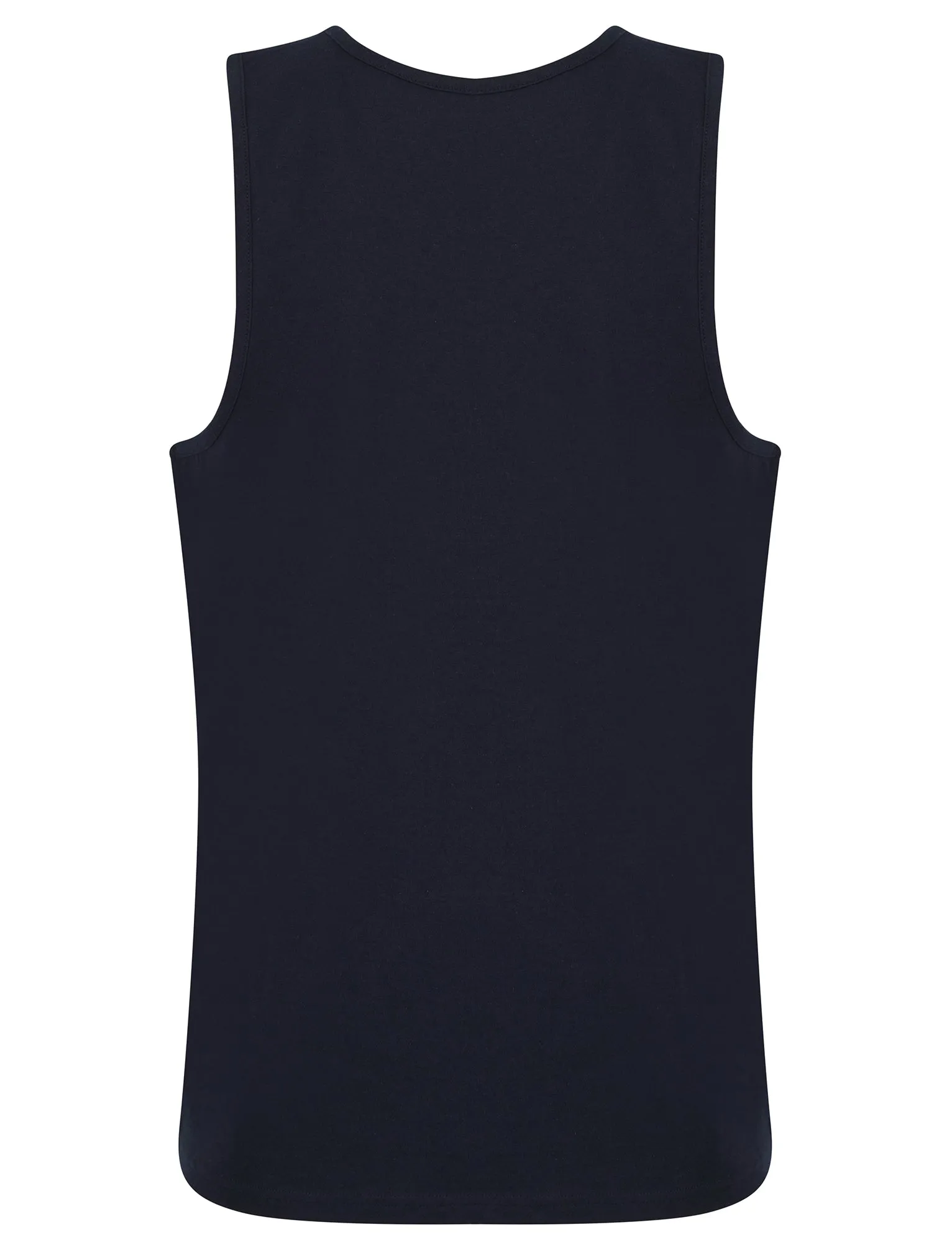 Made For Motif Print Cotton Vest Top in Sky Captain Navy - South Shore