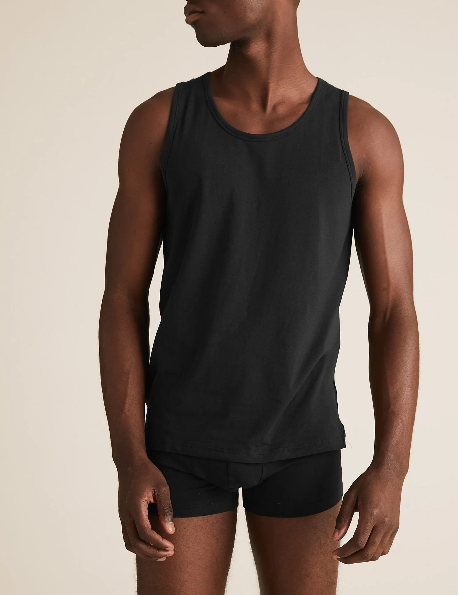 M&S Men Cool & Fresh 3-Pair Cotton Lycra S/L Vest T14/4502S