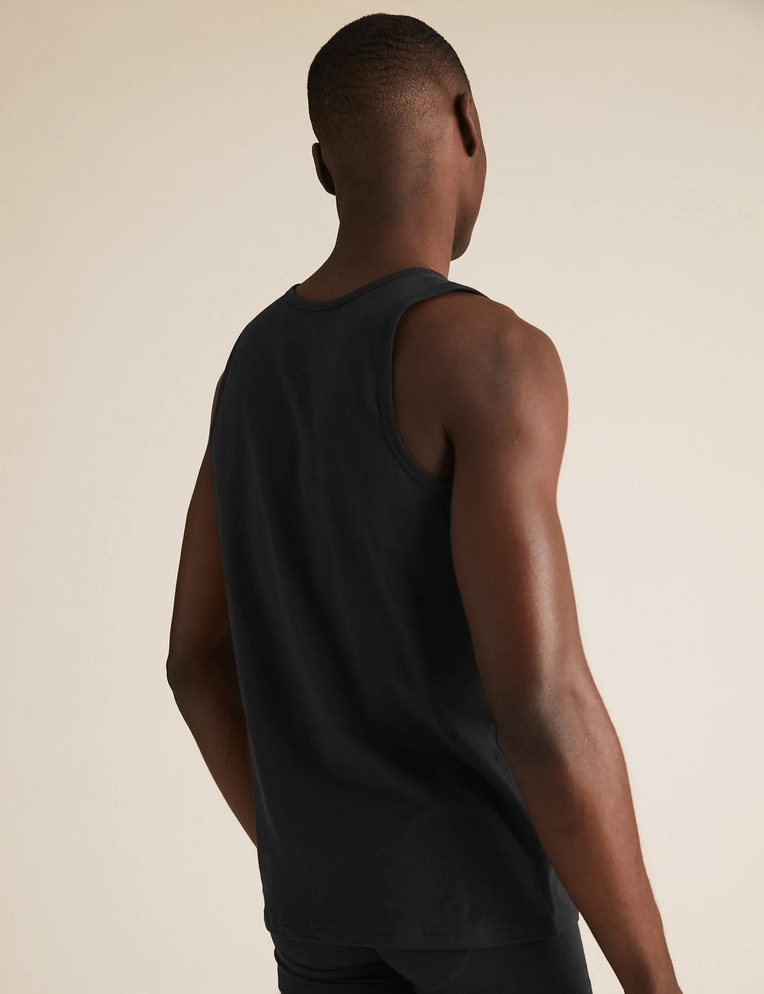 M&S Men Cool & Fresh 3-Pair Cotton Lycra S/L Vest T14/4502S
