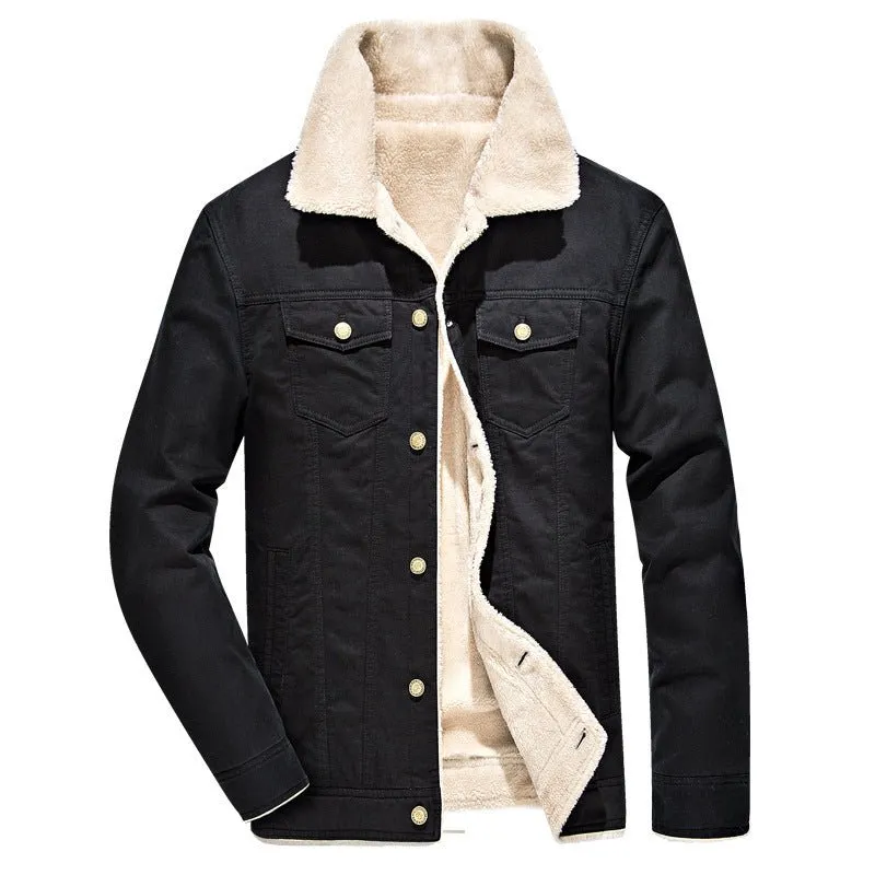 Men's Thick Velvet Winter Denim Jacket