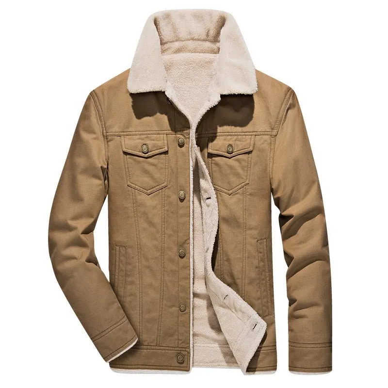 Men's Thick Velvet Winter Denim Jacket