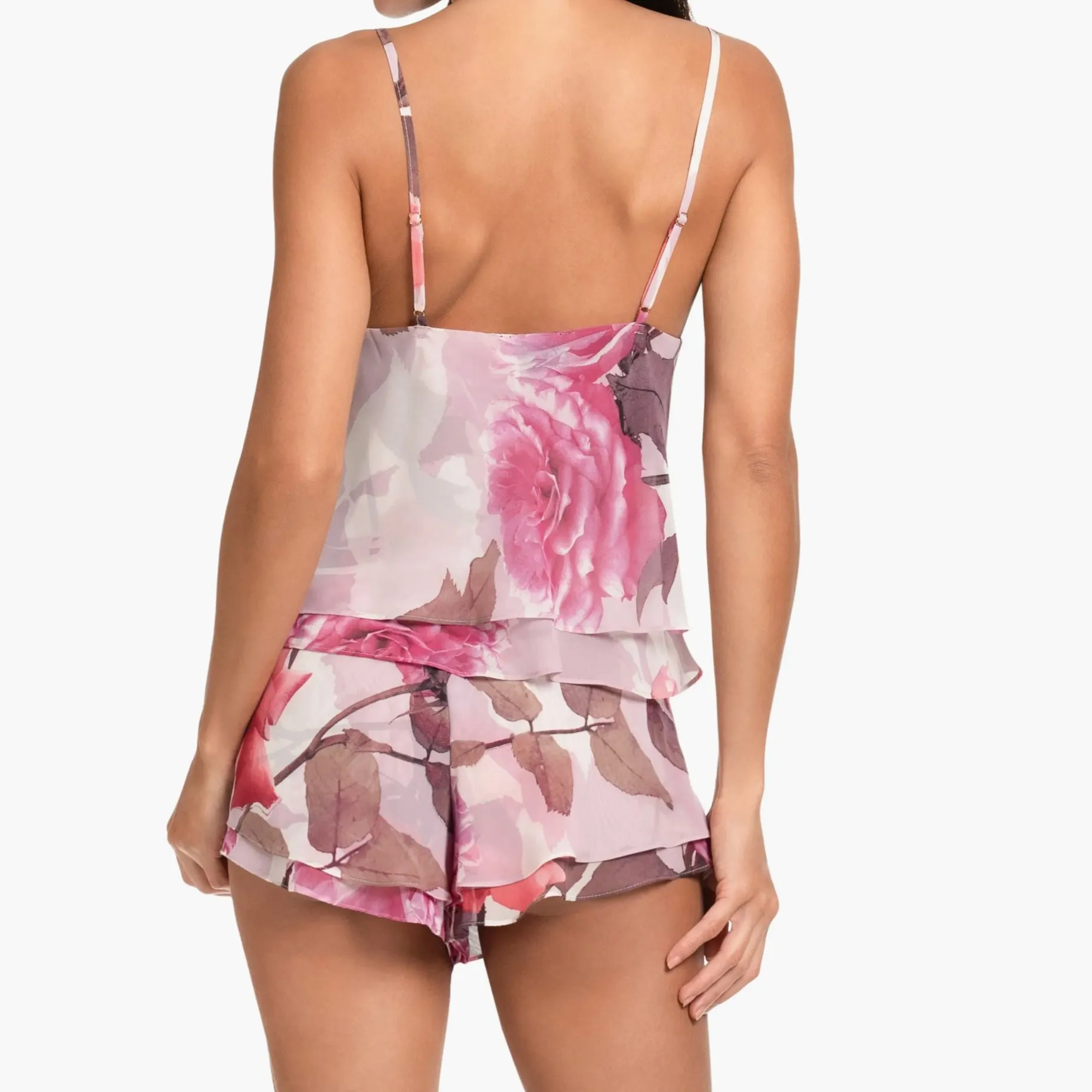 Midnight Bakery Taylor Ruffle Trim Print Cami Tap Set TAY140