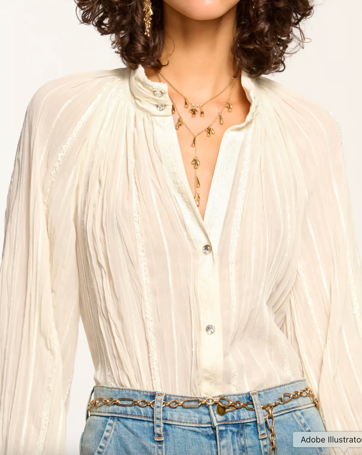 Nellie Button Down Blouse - Ivory