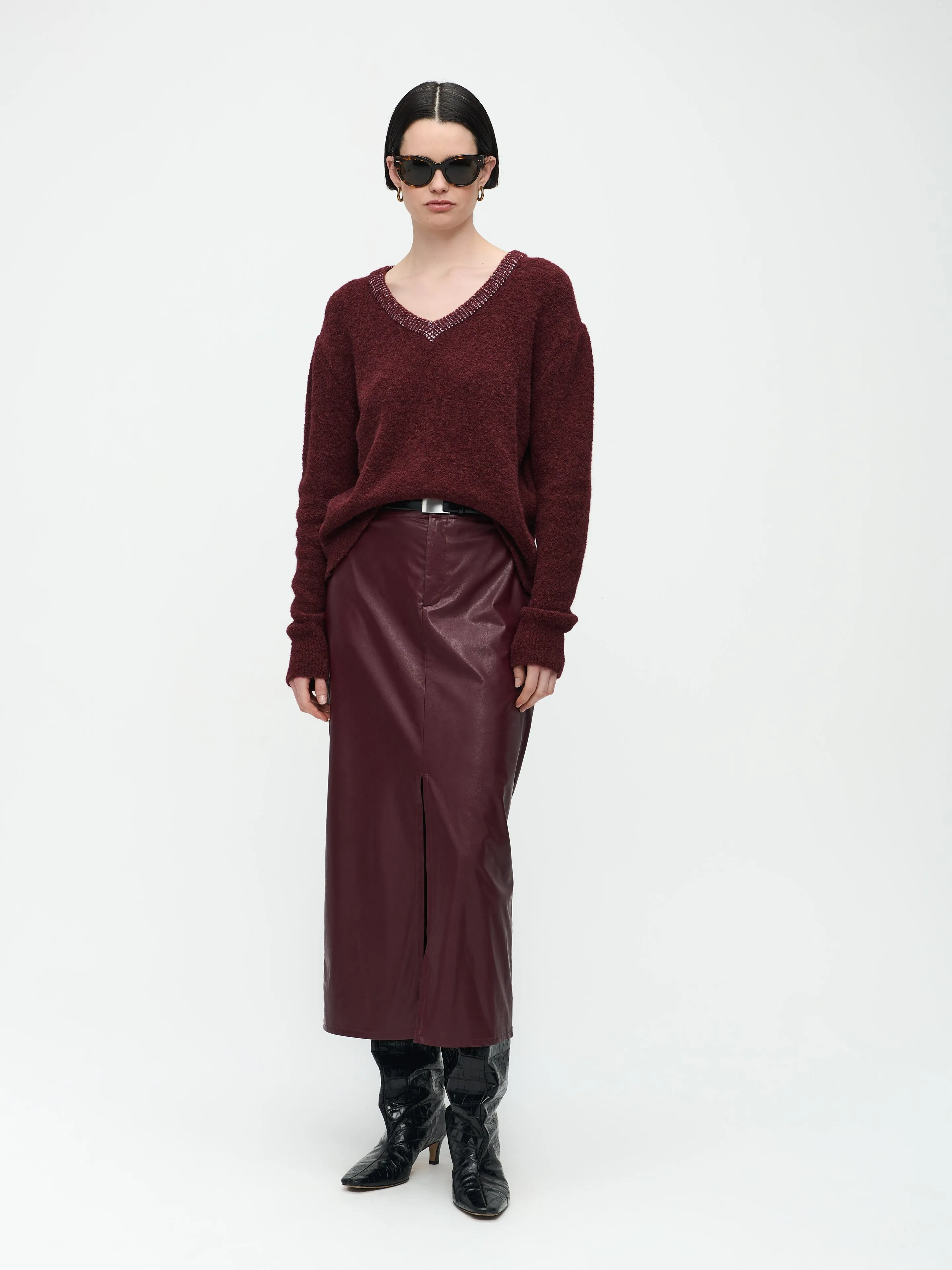 Rill Skirt | Bordo