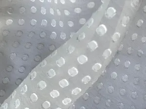 Romantic Silk White Fil Coupé Dots Silk Chiffon