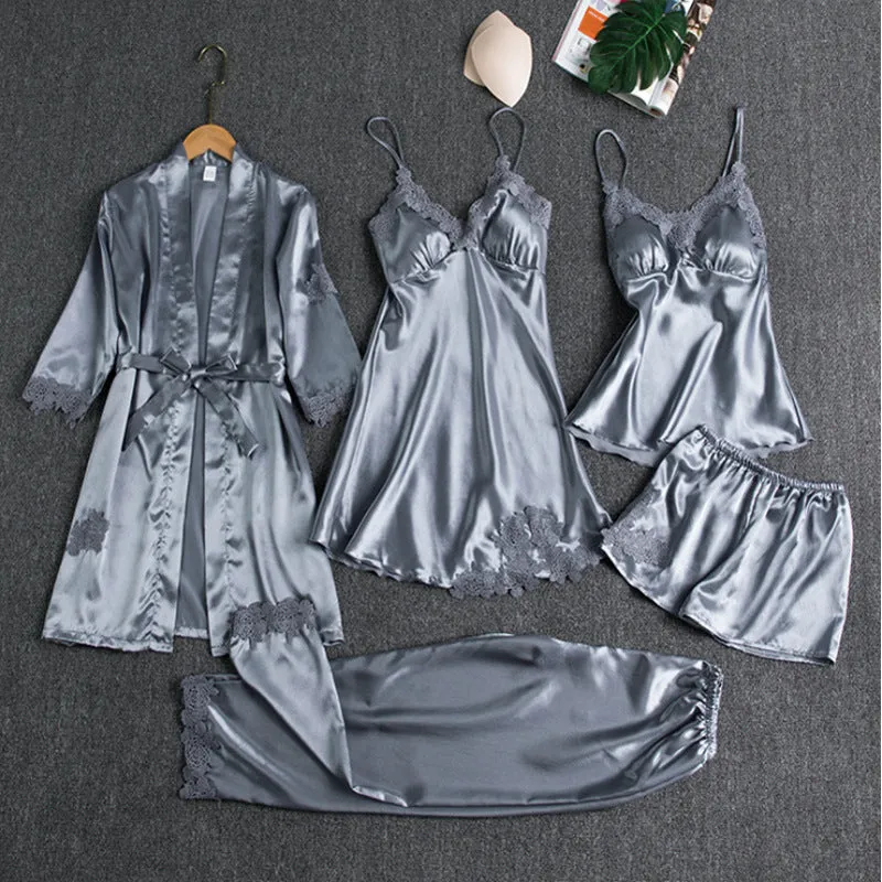 Satin Lace Pajama Set