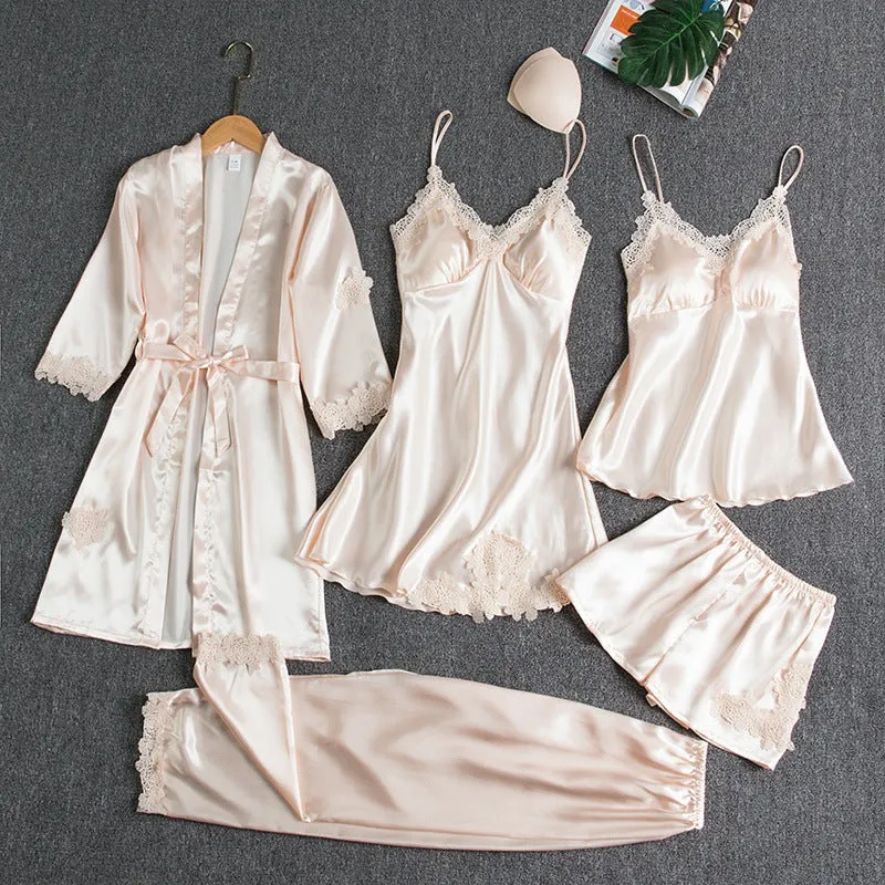 Satin Lace Pajama Set