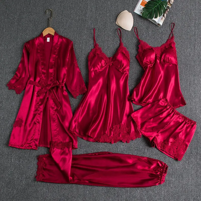 Satin Lace Pajama Set