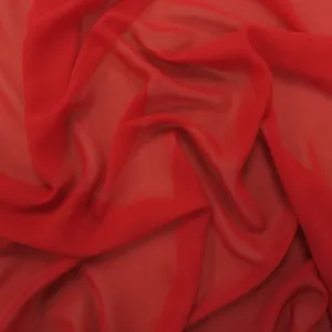 Silk Georgette Chiffon Fabric 54" Red Solid 10mm 100% Silk
