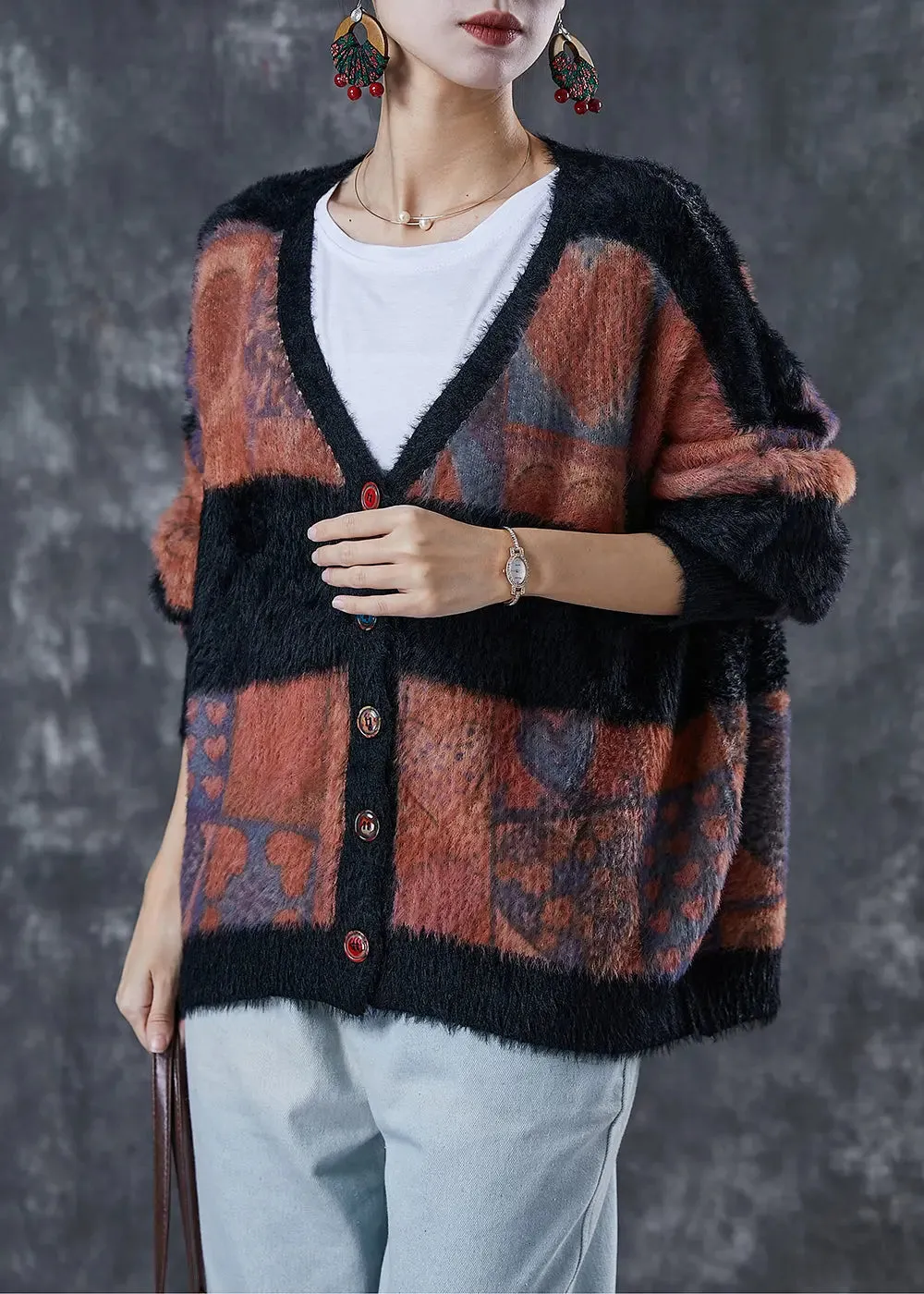 Thick Mink Hair Knitted Cardigan Winter