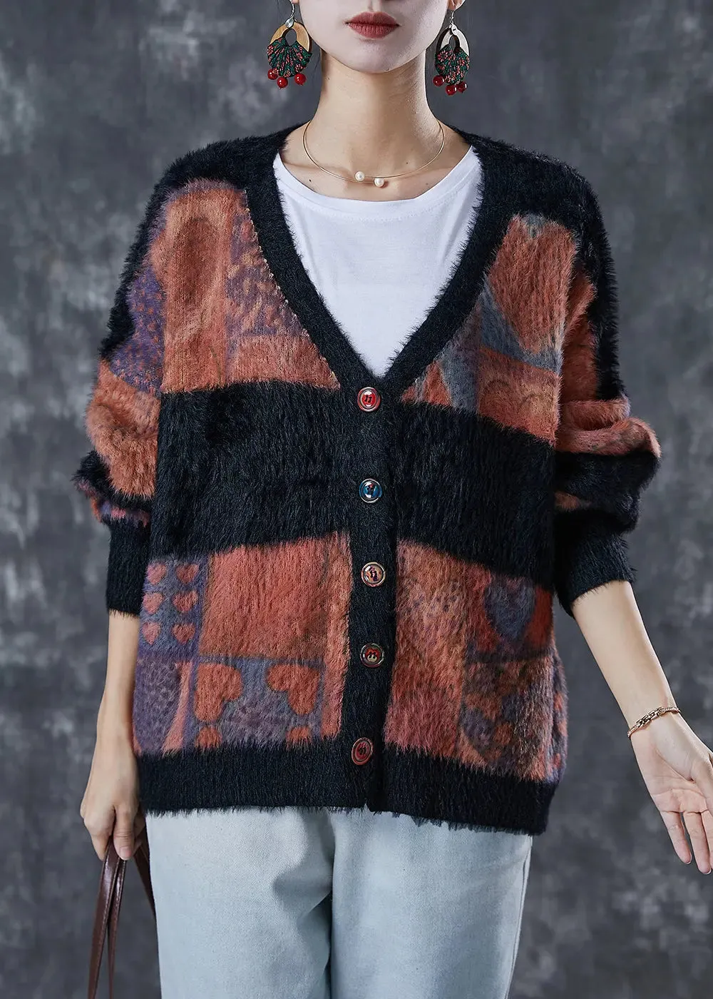 Thick Mink Hair Knitted Cardigan Winter