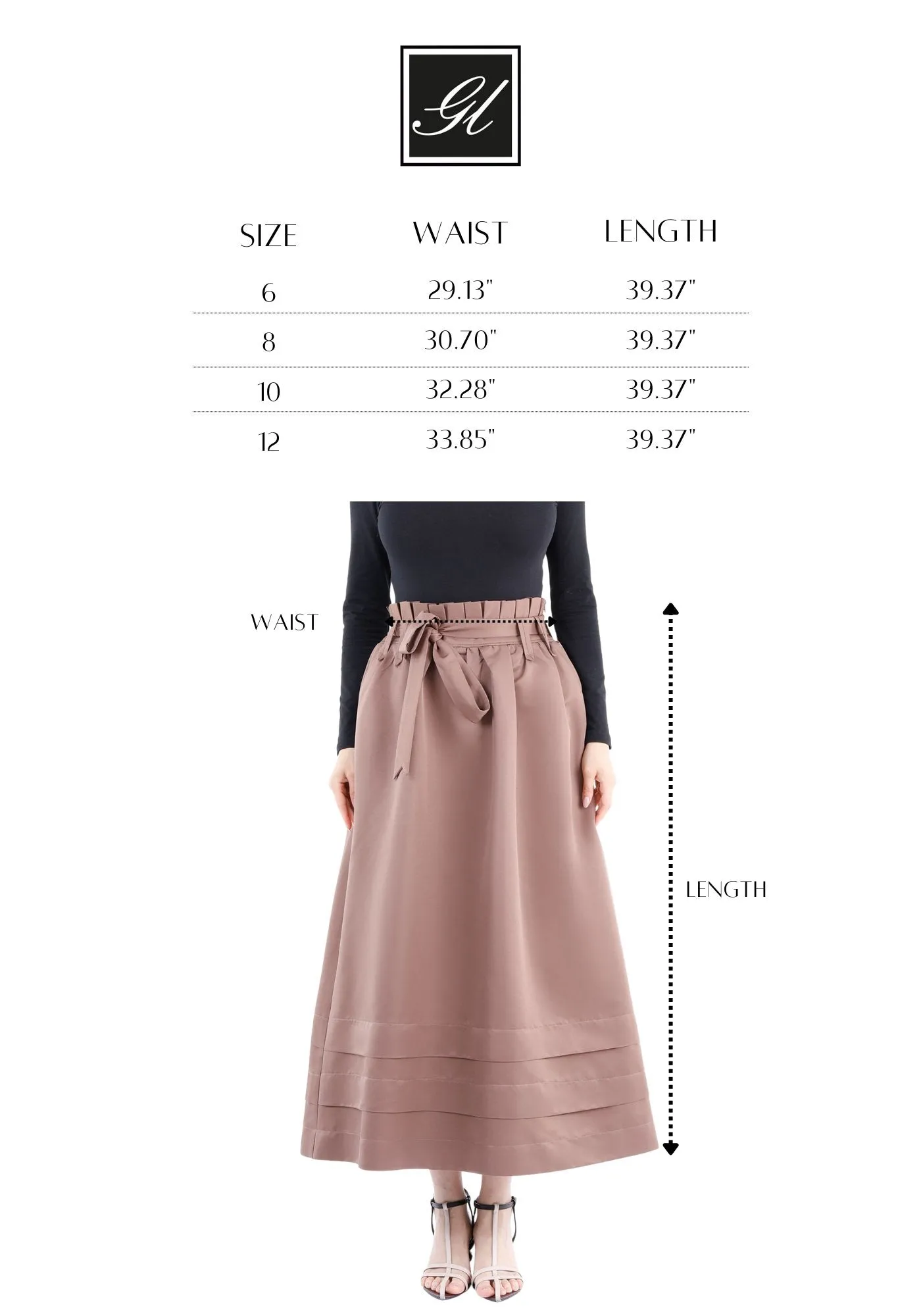 Tile Red Paper Bag Flared A-Line Maxi Skirt with Pockets and Belt
