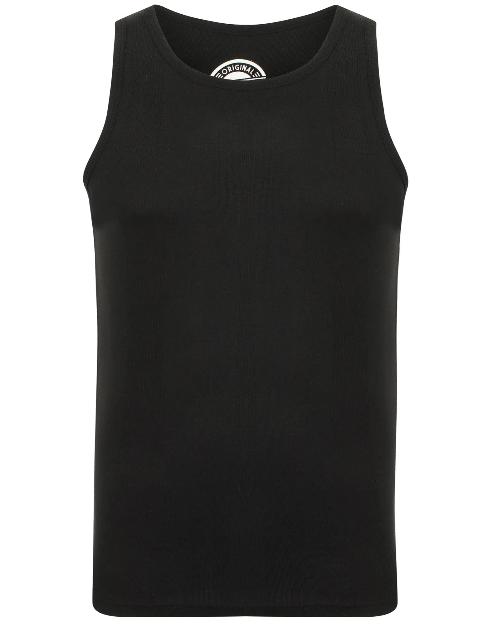 Tuns 4 Pack Cotton Ribbed Sleeveless Vest Tops in Amazon Khaki / Black / Light Grey Marl / Optic White - South Shore