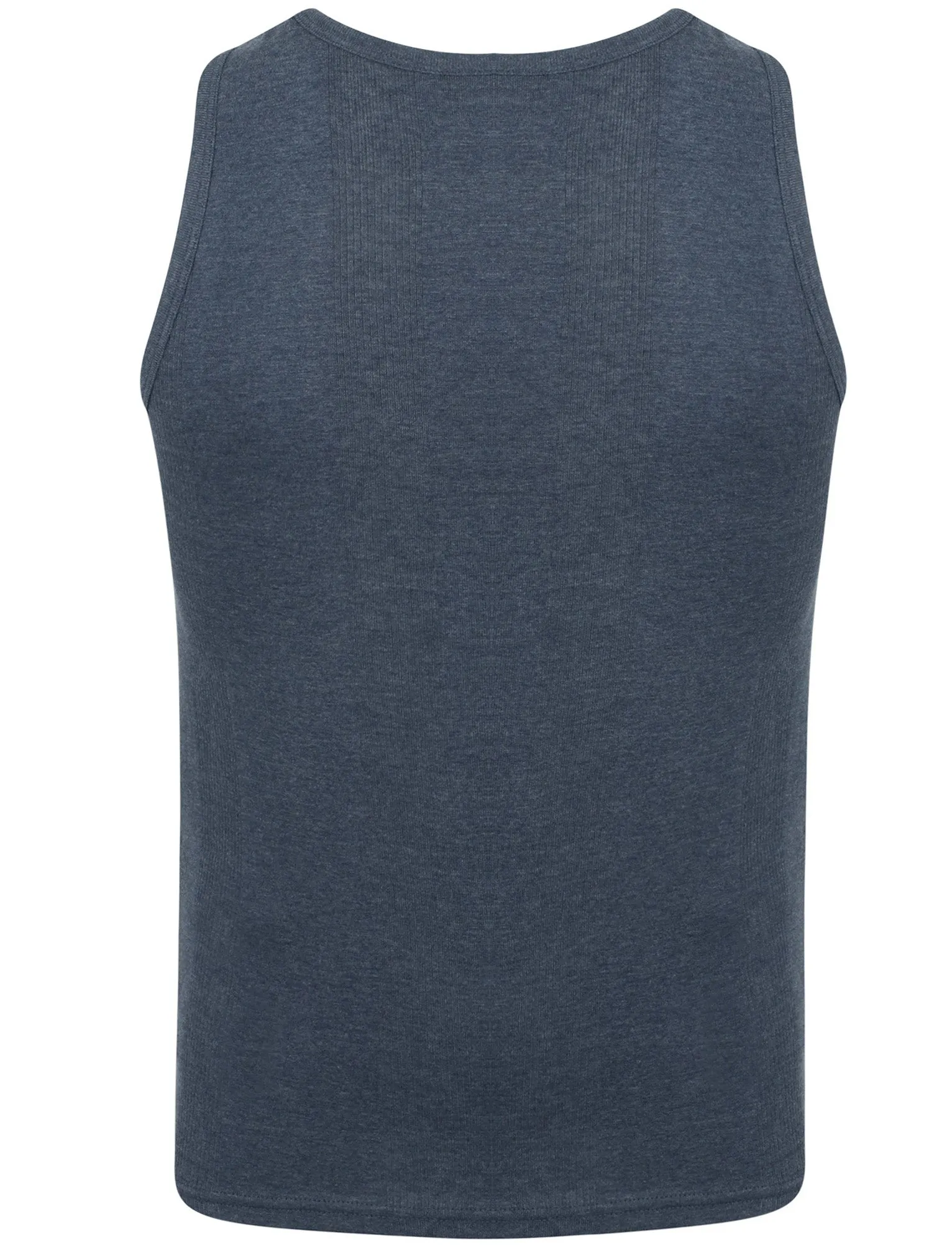 Tuns 4 Pack Cotton Ribbed Sleeveless Vest Tops in Mood Indigo Marl / Black / Light Grey Marl / Optic White - South Shore