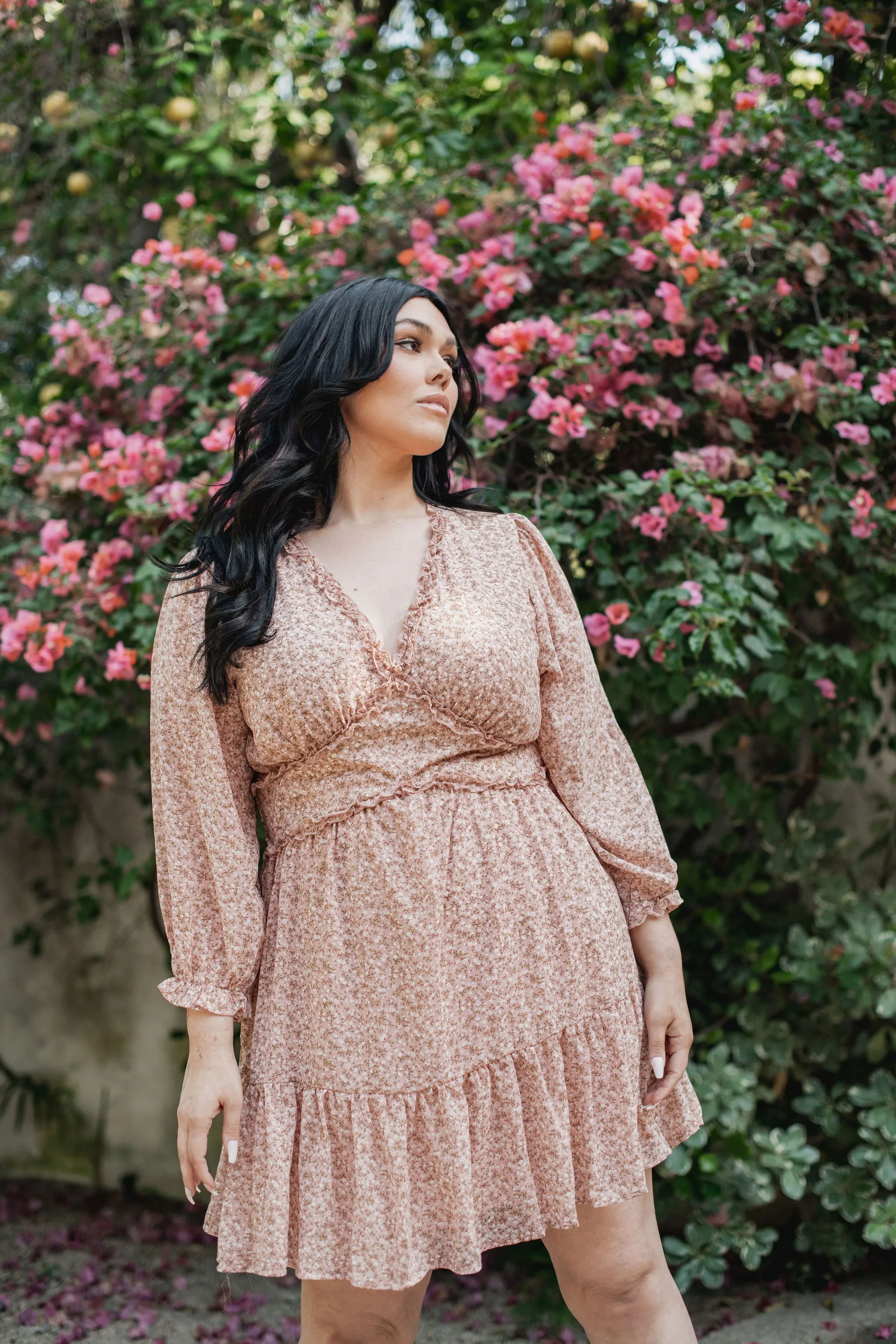Undeniable Floral Mini Dress - Blush